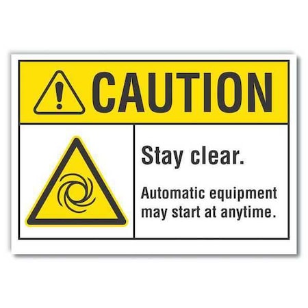 Caution Sign, 10 in Height, 14 in Width, Non-PVC Polymer, Horizontal Rectangle, English MPN:LCU3-0008-ED_14x10