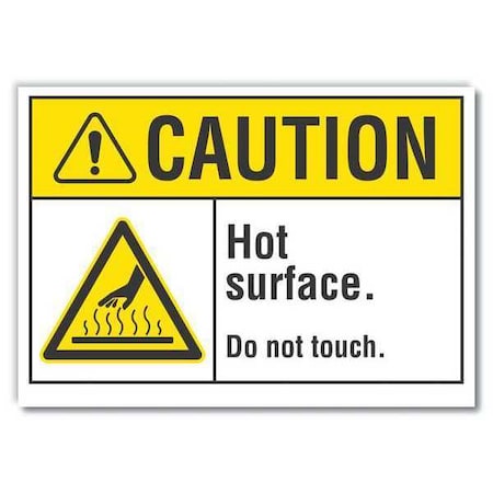 Caution Sign, 10 in H, 14 in W, Non-PVC Polymer, Horizontal Rectangle, English, LCU3-0009-ED_14x10 MPN:LCU3-0009-ED_14x10