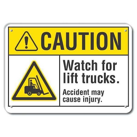 Caution Sign, 7 in H, 10 in W, Plastic, Vertical Rectangle, English, LCU3-0016-NP_10x7 MPN:LCU3-0016-NP_10x7