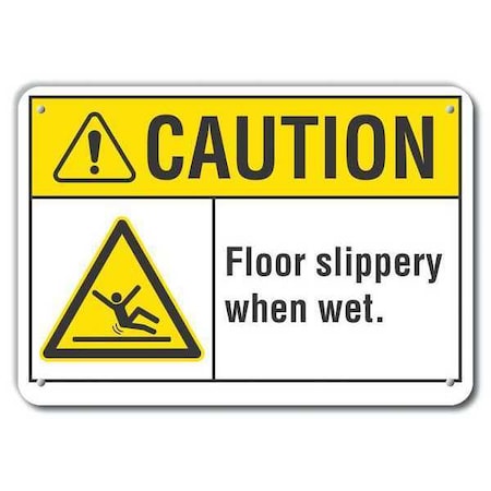 Caution Sign, 7 in H, 10 in W, Plastic, Vertical Rectangle, English, LCU3-0020-NP_10x7 MPN:LCU3-0020-NP_10x7