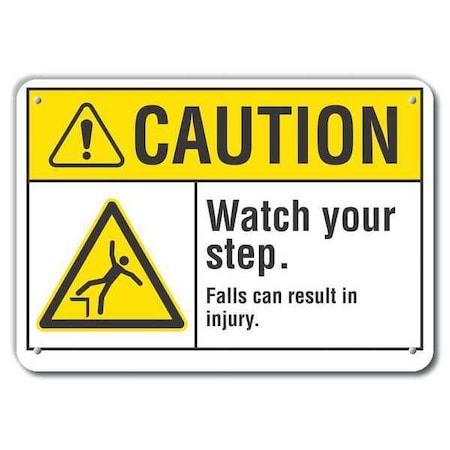 Caution Sign, 7 in H, 10 in W, Plastic, Vertical Rectangle, English, LCU3-0022-NP_10x7 MPN:LCU3-0022-NP_10x7