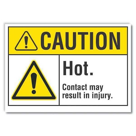 Caution Sign, 10 in H, 14 in W, Non-PVC Polymer, Horizontal Rectangle, English, LCU3-0029-ED_14x10 MPN:LCU3-0029-ED_14x10