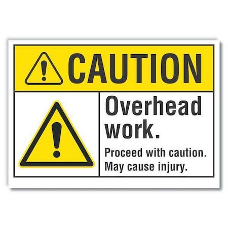 Caution Sign, 10 in Height, 14 in Width, Non-PVC Polymer, Horizontal Rectangle, English MPN:LCU3-0032-ED_14x10