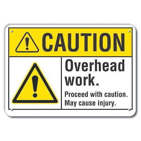 Caution Sign, 10 in Height, 14 in Width, Plastic, Horizontal Rectangle, English MPN:LCU3-0032-NP_14x10