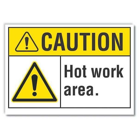 Caution Sign, 10 in H, 14 in W, Non-PVC Polymer, Horizontal Rectangle, English, LCU3-0039-ED_14x10 MPN:LCU3-0039-ED_14x10