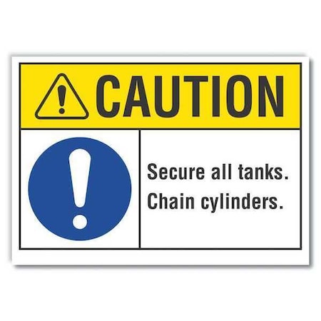 Caution Sign, 10 in H, 14 in W, Non-PVC Polymer, Horizontal Rectangle, English, LCU3-0047-ED_14x10 MPN:LCU3-0047-ED_14x10
