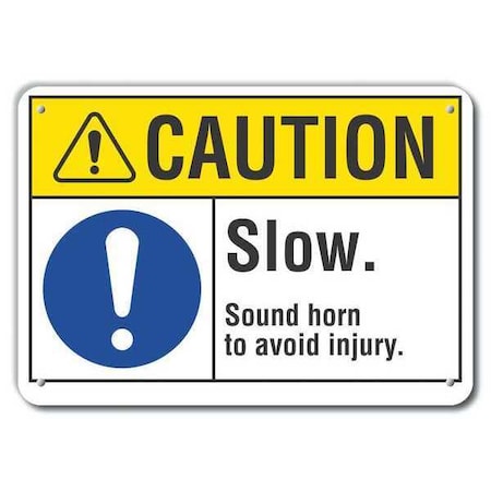 Caution Sign, 10 in H, 14 in W, Plastic, Horizontal Rectangle, English, LCU3-0049-NP_14x10 MPN:LCU3-0049-NP_14x10