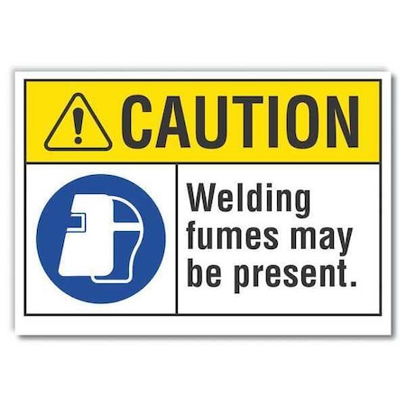 Caution Sign, 7 in Height, 10 in Width, Non-PVC Polymer, Vertical Rectangle, English MPN:LCU3-0070-ED_10x7