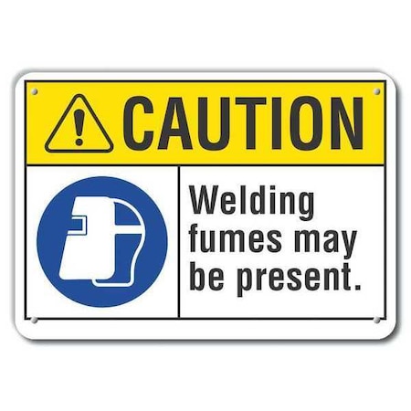 Caution Sign, 7 in Height, 10 in Width, Plastic, Vertical Rectangle, English MPN:LCU3-0070-NP_10x7