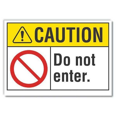 Caution Sign, 10 in H, 14 in W, Non-PVC Polymer, Horizontal Rectangle, English, LCU3-0072-ED_14x10 MPN:LCU3-0072-ED_14x10