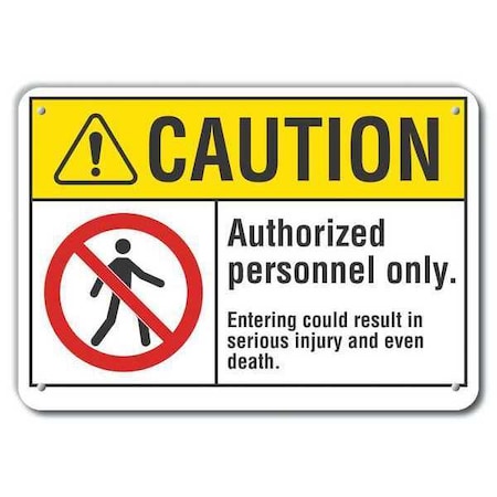 Caution Sign, 7 in H, 10 in W, Plastic, Vertical Rectangle, English, LCU3-0081-NP_10x7 MPN:LCU3-0081-NP_10x7