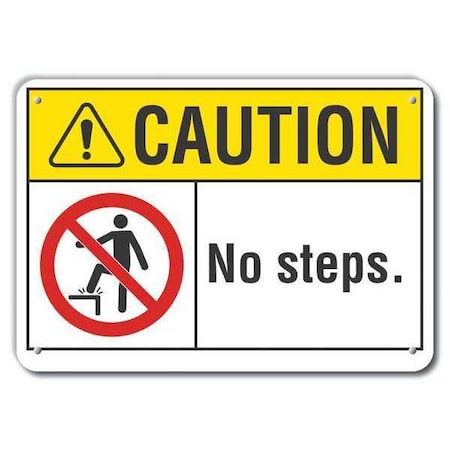 Caution Sign, 7 in H, 10 in W, Plastic, Vertical Rectangle, English, LCU3-0084-NP_10x7 MPN:LCU3-0084-NP_10x7