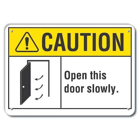 Caution Sign, 7 in H, 10 in W, Plastic, Vertical Rectangle, English, LCU3-0087-NP_10x7 MPN:LCU3-0087-NP_10x7