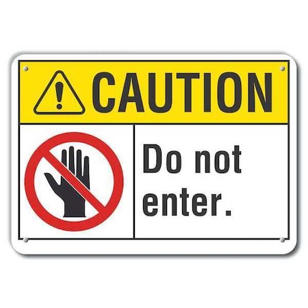 Caution Sign, 7 in H, 10 in W, Plastic, Vertical Rectangle, English, LCU3-0088-NP_10x7 MPN:LCU3-0088-NP_10x7
