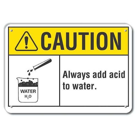 Caution Sign, 7 in H, 10 in W, Plastic, Vertical Rectangle, English, LCU3-0089-NP_10x7 MPN:LCU3-0089-NP_10x7