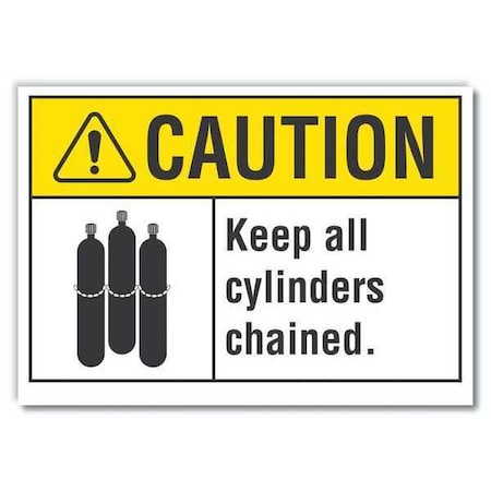 Caution Sign, 10 in H, 14 in W, Non-PVC Polymer, Horizontal Rectangle, English, LCU3-0094-ED_14x10 MPN:LCU3-0094-ED_14x10