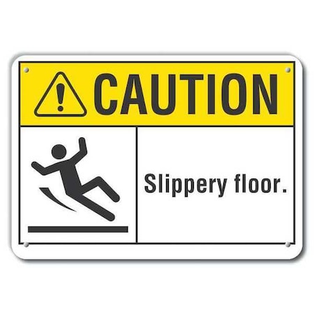 Caution Sign, 10 in H, 14 in W, Plastic, Horizontal Rectangle, English, LCU3-0095-NP_14x10 MPN:LCU3-0095-NP_14x10