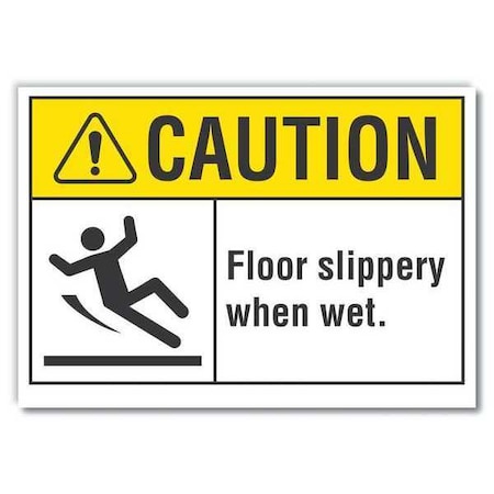 Caution Sign, 7 in H, 10 in W, Non-PVC Polymer, Vertical Rectangle, English, LCU3-0096-ED_10x7 MPN:LCU3-0096-ED_10x7