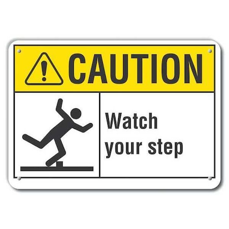 Caution Sign, 10 in H, 14 in W, Plastic, Horizontal Rectangle, English, LCU3-0097-NP_14x10 MPN:LCU3-0097-NP_14x10