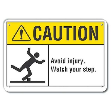 Caution Sign, 7 in H, 10 in W, Plastic, Vertical Rectangle, English, LCU3-0098-NP_10x7 MPN:LCU3-0098-NP_10x7