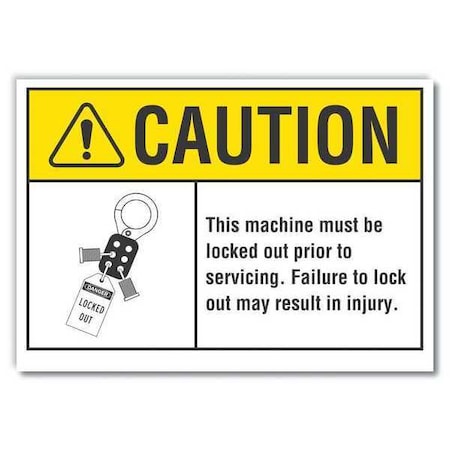 Caution Sign, 10 in Height, 14 in Width, Non-PVC Polymer, Horizontal Rectangle, English MPN:LCU3-0101-ED_14x10