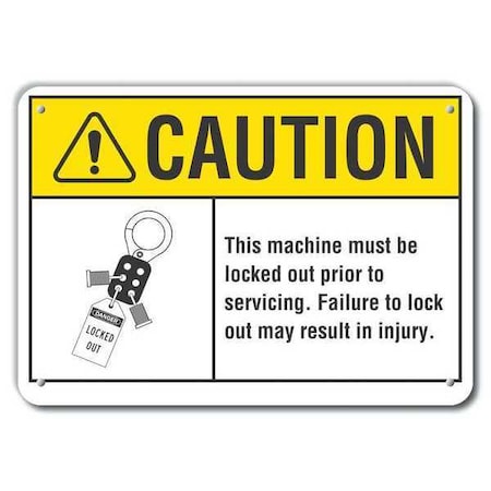 Caution Sign, 7 in Height, 10 in Width, Plastic, Vertical Rectangle, English MPN:LCU3-0101-NP_10x7