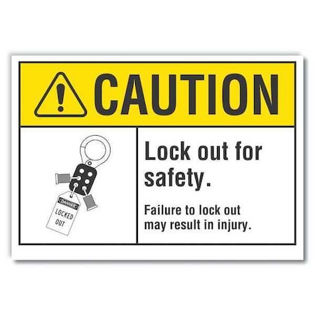 Caution Sign, 7 in Height, 10 in Width, Non-PVC Polymer, Vertical Rectangle, English MPN:LCU3-0102-ED_10x7