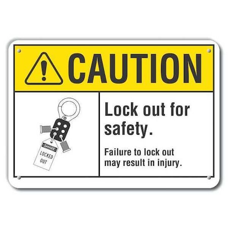 Caution Sign, 10 in Height, 14 in Width, Plastic, Horizontal Rectangle, English MPN:LCU3-0102-NP_14x10