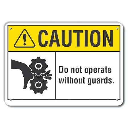 Caution Sign, 7 in Height, 10 in Width, Plastic, Vertical Rectangle, English MPN:LCU3-0104-NP_10x7