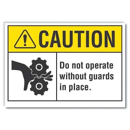 Caution Sign, 10 in Height, 14 in Width, Non-PVC Polymer, Horizontal Rectangle, English MPN:LCU3-0105-ED_14x10