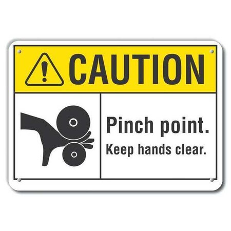 Caution Sign, 10 in Height, 14 in Width, Plastic, Horizontal Rectangle, English MPN:LCU3-0106-NP_14x10