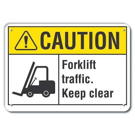 Caution Sign, 10 in H, 14 in W, Plastic, Horizontal Rectangle, English, LCU3-0120-NP_14x10 MPN:LCU3-0120-NP_14x10