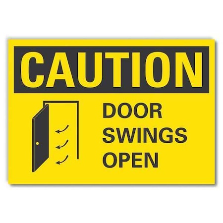 Caution Sign, 10 in H, 14 in W, Non-PVC Polymer, Horizontal Rectangle, English, LCU3-0124-ED_14x10 MPN:LCU3-0124-ED_14x10