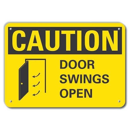 Caution Sign, 7 in H, 10 in W, Plastic, Vertical Rectangle, English, LCU3-0124-NP_10x7 MPN:LCU3-0124-NP_10x7