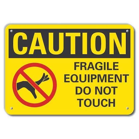 Caution Sign, 7 in Height, 10 in Width, Plastic, Vertical Rectangle, English MPN:LCU3-0126-NP_10x7