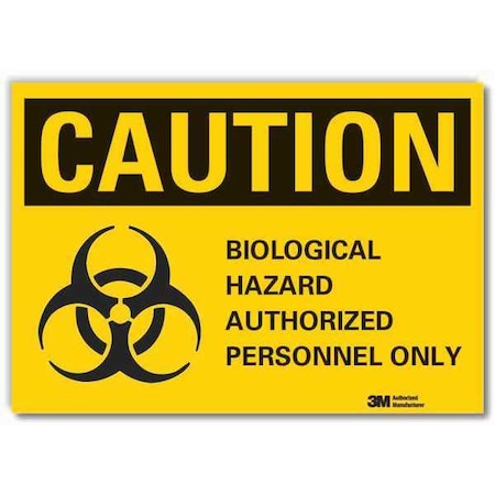 Caution Sign, 10 in H, 14 in W, Non-PVC Polymer, Horizontal Rectangle, English, LCU3-0127-ED_14x10 MPN:LCU3-0127-ED_14x10