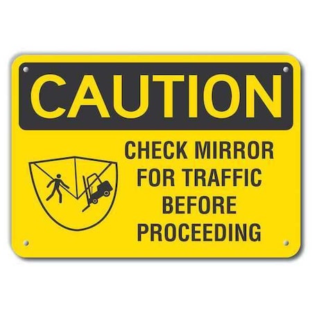 Caution Sign, 10 in H, 14 in W, Plastic, Horizontal Rectangle, English, LCU3-0135-NP_14x10 MPN:LCU3-0135-NP_14x10
