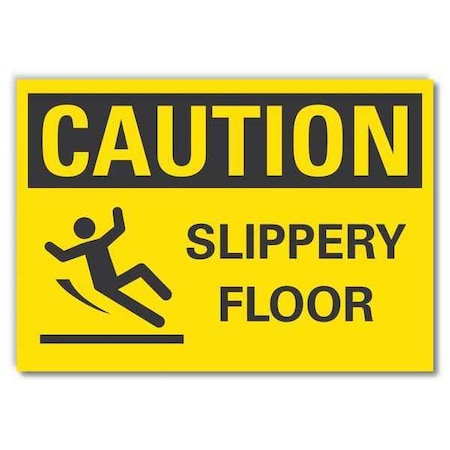 Caution Sign, 10 in H, 14 in W, Non-PVC Polymer, Horizontal Rectangle, LCU3-0140-ED_14x10 MPN:LCU3-0140-ED_14x10