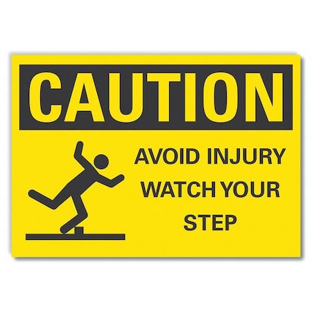 Caution Sign, 7 in H, 10 in W, Non-PVC Polymer, Vertical Rectangle, English, LCU3-0144-ED_10x7 MPN:LCU3-0144-ED_10x7