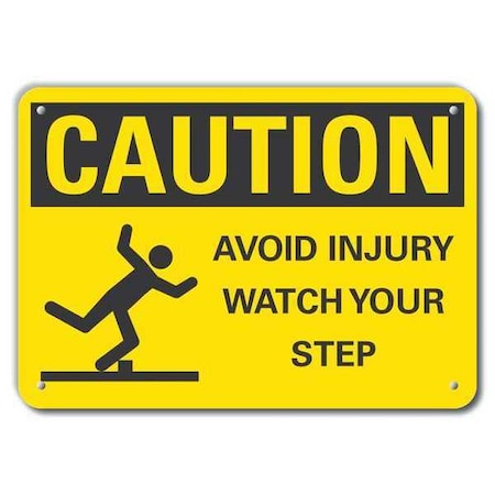 Caution Sign, 7 in H, 10 in W, Plastic, Vertical Rectangle, English, LCU3-0144-NP_10x7 MPN:LCU3-0144-NP_10x7