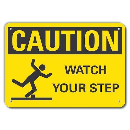 Caution Sign, 7 in H, 10 in W, Plastic, Vertical Rectangle, English, LCU3-0145-NP_10x7 MPN:LCU3-0145-NP_10x7