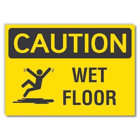 Caution Sign, 10 in H, 14 in W, Non-PVC Polymer, Horizontal Rectangle, LCU3-0146-ED_14x10 MPN:LCU3-0146-ED_14x10