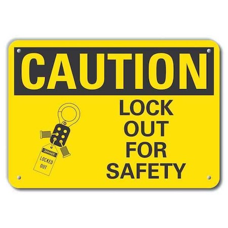 Caution Sign, 10 in Height, 14 in Width, Plastic, Horizontal Rectangle, English MPN:LCU3-0148-NP_14x10