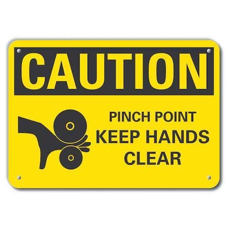 Caution Sign, 10 in Height, 14 in Width, Plastic, Horizontal Rectangle, English MPN:LCU3-0152-NP_14x10