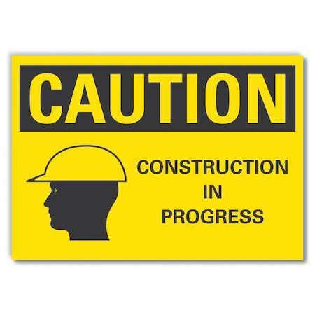 Caution Sign, 10 in Height, 14 in Width, Non-PVC Polymer, Horizontal Rectangle, English MPN:LCU3-0178-ED_14x10