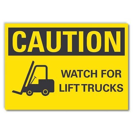 Caution Sign, 7 in H, 10 in W, Non-PVC Polymer, Vertical Rectangle, English, LCU3-0194-ED_10x7 MPN:LCU3-0194-ED_10x7