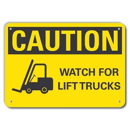 Caution Sign, 10 in H, 14 in W, Plastic, Horizontal Rectangle, English, LCU3-0194-NP_14x10 MPN:LCU3-0194-NP_14x10