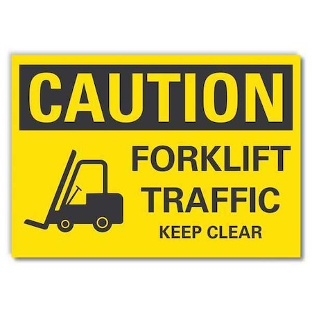 Caution Sign, 10 in H, 14 in W, Non-PVC Polymer, Horizontal Rectangle, English, LCU3-0196-ED_14x10 MPN:LCU3-0196-ED_14x10