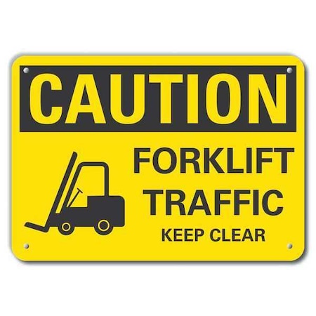 Caution Sign, 10 in H, 14 in W, Plastic, Horizontal Rectangle, English, LCU3-0196-NP_14x10 MPN:LCU3-0196-NP_14x10