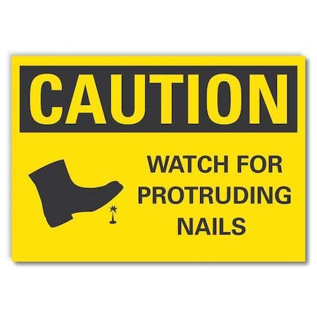 Caution Sign, 10 in Height, 14 in Width, Non-PVC Polymer, Horizontal Rectangle, English MPN:LCU3-0197-ED_14x10